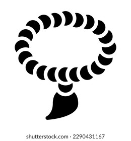 Tasbih Glyph Style Icon Vector Design