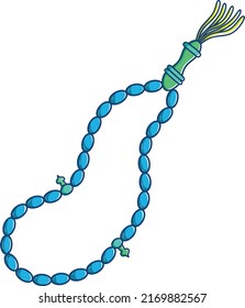 tasbih in green blue yellow with flat style svg