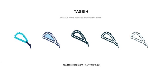 tasbih icon in different style vector illustration. two colored and black tasbih vector icons designed in filled, outline, line and stroke style can be used for web, mobile, ui