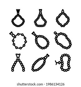 tasbih icon or logo isolated sign symbol vector illustration - Collection of high quality black style vector icons
