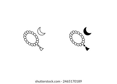 tasbih icon with white background vector stock illustration