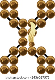 Tasbih Letter Alphabet Vector Element