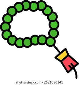 Tasbih Line Filled Vector Icon Design