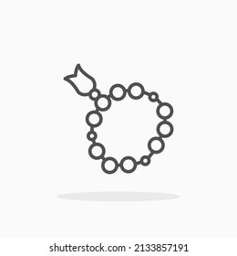 Tasbih line icon. Editable stroke and pixel perfect. Can be used for digital product, presentation, print design and more.