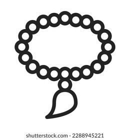 Tasbih Line Style Icon Vector Design