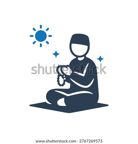 Tasbih Morning Prayer Devotion Icon Isolated On White Background