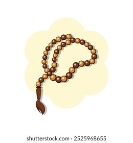 Tasbih Prayer Beads Vector Stock Icon Illustration
