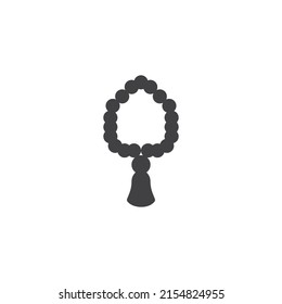 Tasbih Vector Icon Filled Flat Sign Stock Vector (Royalty Free ...