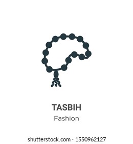 Tasbih vector icon on white background. Flat vector tasbih icon symbol sign from modern fashion collection for mobile concept and web apps design.