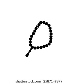 Tasbih Vector Stock Illustration. Rosary beads muslim prayer tasbih Icon.