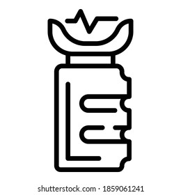 Taser armed icon. Outline taser armed vector icon for web design isolated on white background