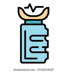 Taser armed icon. Outline taser armed vector icon color flat isolated
