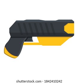 Taser-Attacke-Symbol. Cartoon eines Taserangriffs, Vektorsymbol für Webdesign einzeln auf weißem Hintergrund