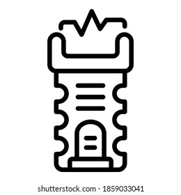 Taser-Attacke-Symbol. Outline-Taser-Angriff Vektorsymbol für Webdesign einzeln auf weißem Hintergrund