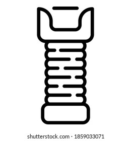 Taser battery icon. Outline taser battery vector icon for web design isolated on white background