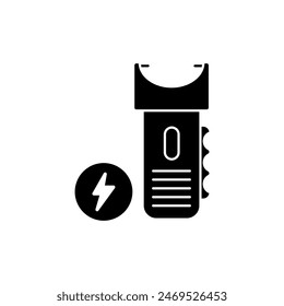 icono de línea de concepto taser. Ilustración de elemento simple. diseño de símbolo de esquema de concepto de taser.