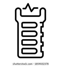 Taser Verteidigungssymbol. Rahmentaser-Abwehr, Vektorsymbol für Webdesign einzeln auf weißem Hintergrund