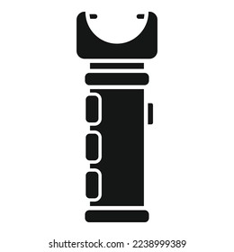 Vector simple del icono de electrochoque del pistón del pistón. Policía atrevida. Choque de arma