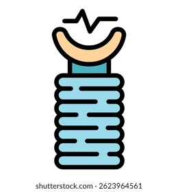 Taser equipment icon. Outline taser equipment vector icon color flat isolated