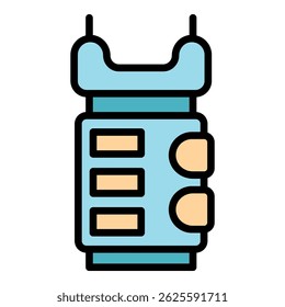 Taser guard icon. Outline taser guard vector icon color flat isolated