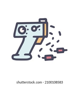 Taser Gun Color Vector Doodle Simple Icon