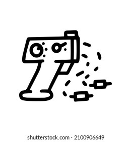 Taser Gun Line Vector Doodle Simple Icon