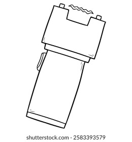 taser illustration hand drawn outline vector