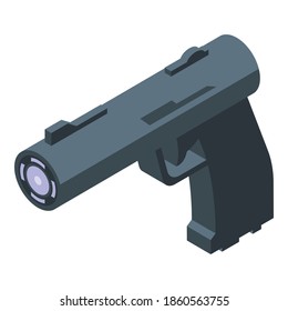 Taser pistol icon. Isometric of taser pistol vector icon for web design isolated on white background