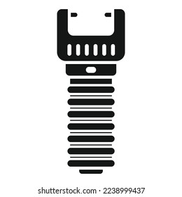 Icono de protección de trazador vector simple. Pistola policial. Impacto en la defensa