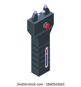 Icono de seguridad del indicador. Isométrico del icono del vector de seguridad del taser para el diseño web aislado en fondo blanco