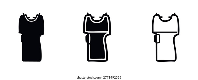 Taser or Stun Gun Icon Set for Self-Defense and Security. Non-Lethal Weapon Symbols.