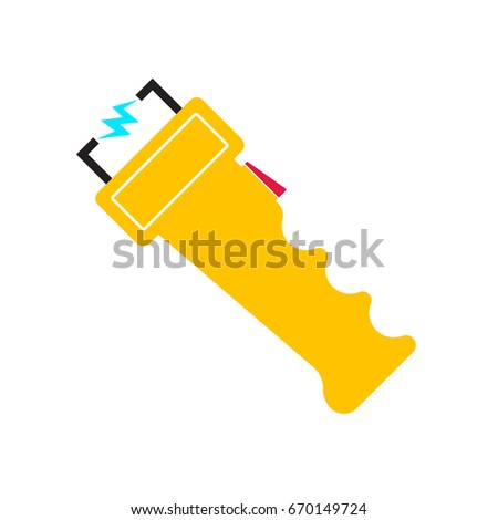 Taser. Stun Gun. Self defense concept. Vector illustration.