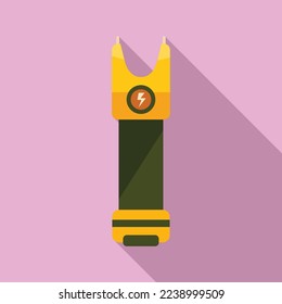 Taser stun icon flat vector. Police gun. Weapon defense