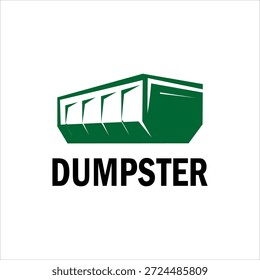 Tash Dumpster Logo Icono de Vector Ilustración de contenedor de residuos verde