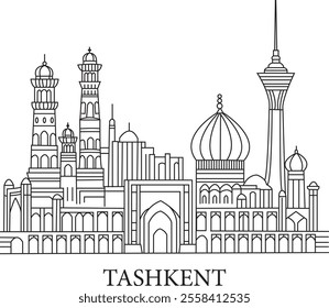 Tashkent City Line Draw Simple Minimalist