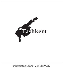 Tashkent map and black lettering design on white background