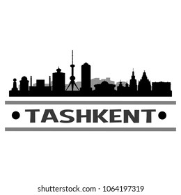 Tashkent Uzbekistan Skyline Silhouette Stamp City Design Vector Art Template