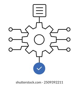 Task Allocation Icon Design. Represents Resource Management, Team Coordination, Project Execution, Efficiency. Vector icon with editable Stroke.