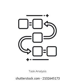 Task Analysis icon. Outline style icon design isolated on white background