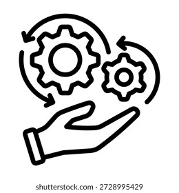 Ícone de Automação de Tarefas - Estilo de Ícones de Contorno Preto para Contabilidade e Negócios
