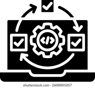 Task Automation Icon Glyph Vector Illustration