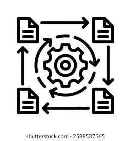 Task Automation line icon. Universal creative premium symbol. Vector sign icon logo template. Vector illustration
