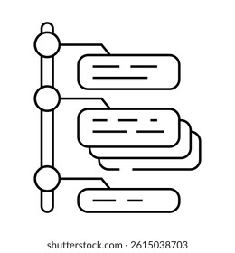 task batching time management line icon vector. task batching time management sign. isolated contour symbol black illustration