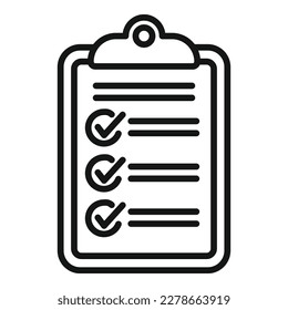 Task board icon outline vector. Work project. School schedule