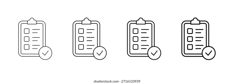 Conjunto De Vetores De Ícones Do Quadro De Tarefas Em Diferentes Estilos De Linha De Traçado