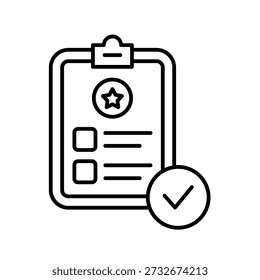 Task Board Outline Icon Vector Illustration
