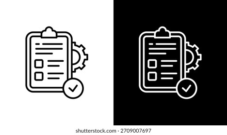 Diseño de conjunto de iconos blancos de contorno de Tablero de tarea