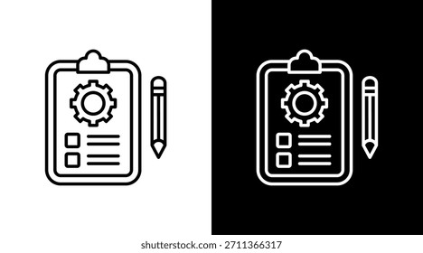 Diseño de conjunto de iconos blancos de contorno de Tablero de tarea