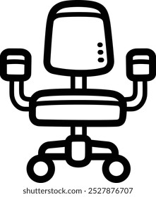 Task chair doodle vector icon and illustration