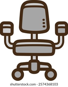 Task chair vector doodle illustration and graphic